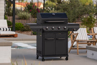 4-Burner Gas Grill with Side Burner in Black