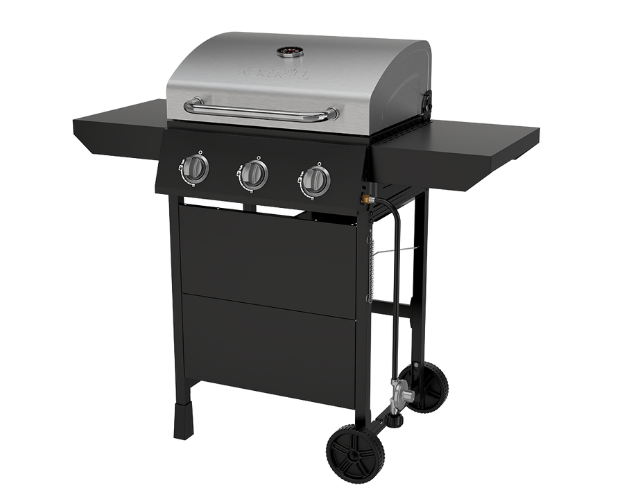 3-Burner Gas Grill with Side Shelves