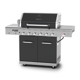 Deluxe 6-Burner Propane Gas Grill with Ceramic Searing Side Burner & Rotisserie Kit
