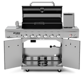 Deluxe 6-Burner Propane Gas Grill with Ceramic Searing Side Burner & Rotisserie Kit
