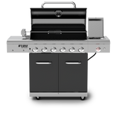 Deluxe 6-Burner Propane Gas Grill with Ceramic Searing Side Burner & Rotisserie Kit