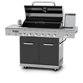 Deluxe 6-Burner Propane Gas Grill with Ceramic Searing Side Burner & Rotisserie Kit