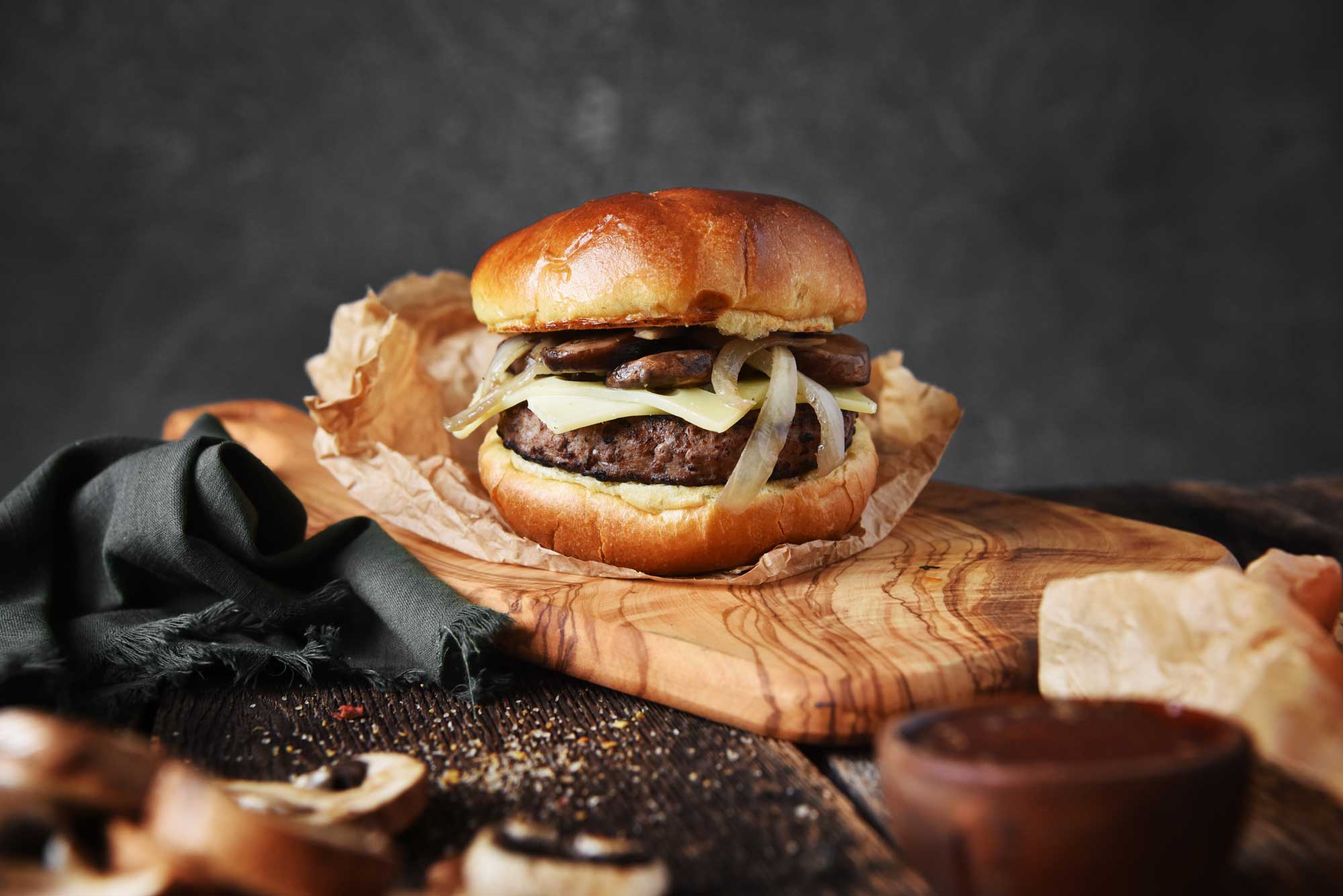 Griddle Top Mushroom & Swiss Burgers