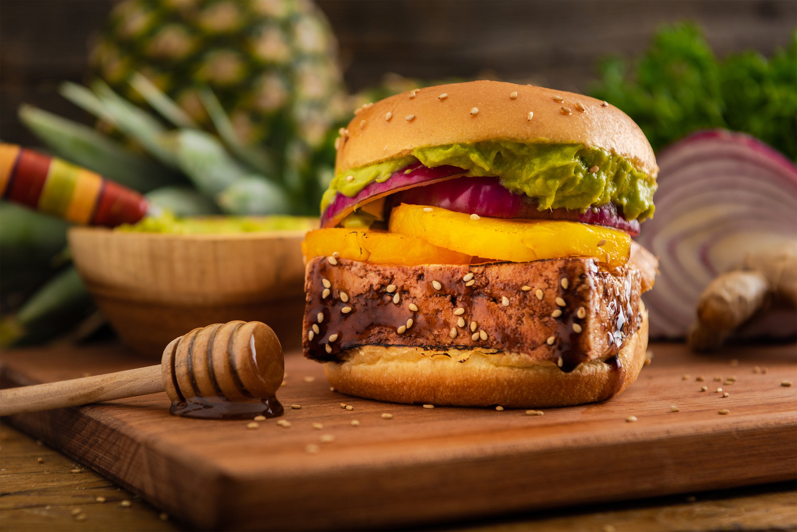 Tofu Teriyaki Pineapple Burger