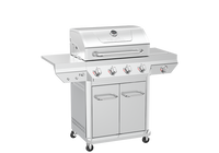 4-Burner Stainless Steel Gas Grill with Side Burner