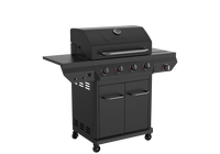 4-Burner Gas Grill with Side Burner in Black