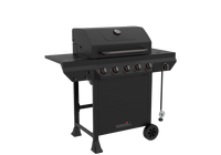 5 Burner Propane Gas Grill with Side Burner in Black