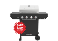 4-Burner Propane Gas Grill in Black with Stainless Steel Main Lid