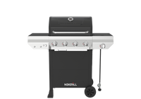 4-Burner Gas Grill with Side Burner in Black