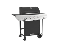 4-Burner Gas Grill with Side Burner in Black