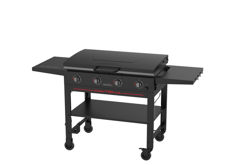 Daytona™ 36" 4-Burner Propane Gas Griddle with Lid in Black