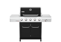 Gourmet Pro 5-Burner Gas Grill with Side Burner in Black