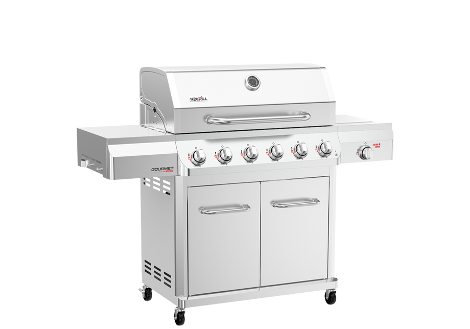 Gourmet Pro 6-Burner Stainless Steel Gas Grill with Searing Side Burner