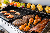 Deluxe 4-Burner Natural Gas Grill in Black with Ceramic Searing Side Burner