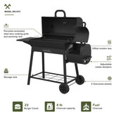 Nexgrill Oakford Outpost 29 Offset Smoker Charcoal Grill in Black