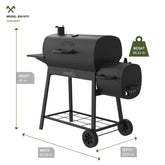 Nexgrill Oakford Outpost 29 Offset Smoker Charcoal Grill in Black