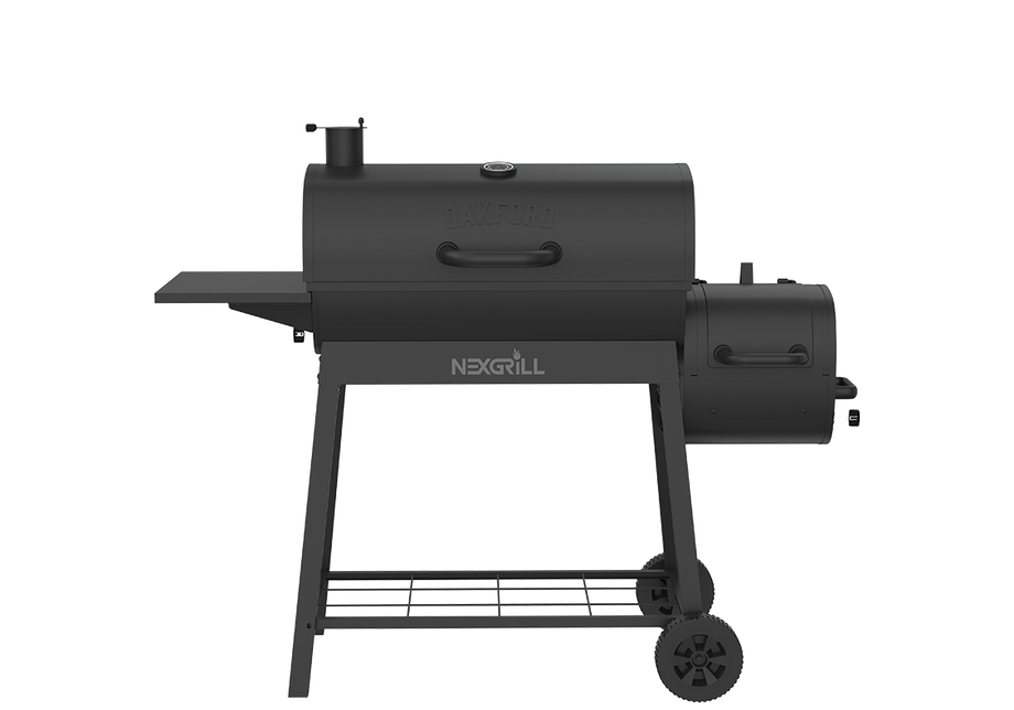 Nexgrill Oakford Outpost 29 Offset Smoker Charcoal Grill in Black
