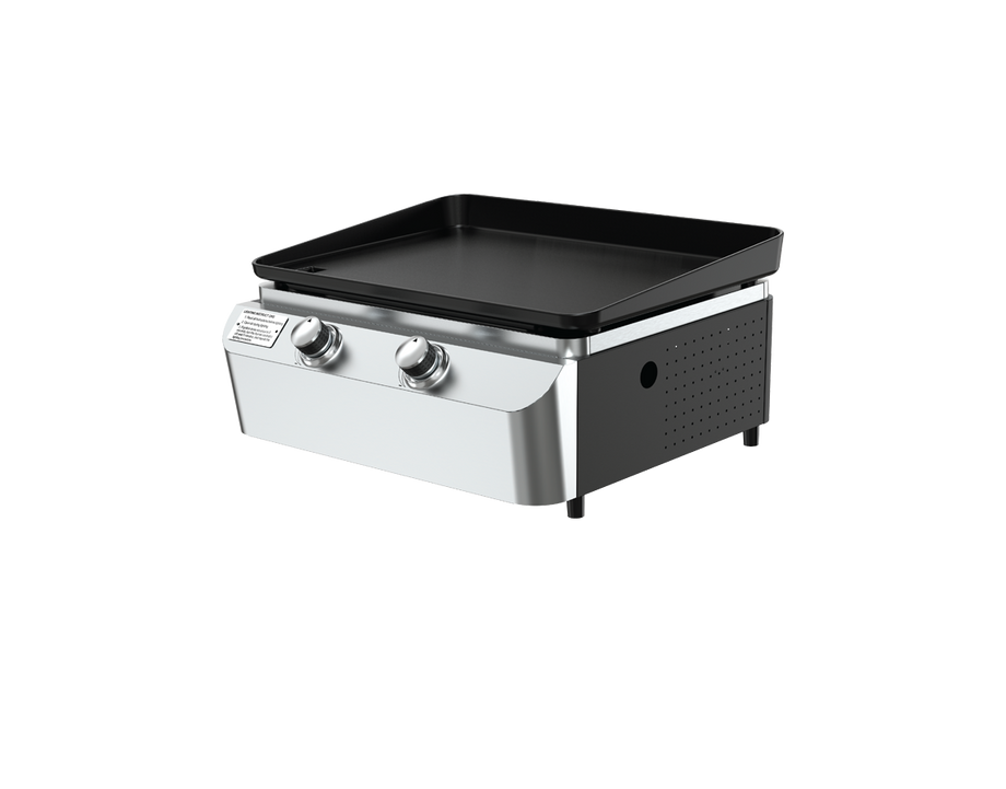 2-Burner Portable Propane Gas Grill with Griddle Top