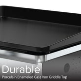 2-Burner Portable Propane Gas Grill with Griddle Top