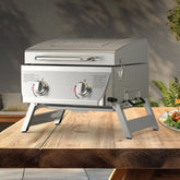 Nexgrill  2-Burner Portable Propane Gas Table Top Grill in Stainless Steel