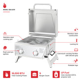 Nexgrill  2-Burner Portable Propane Gas Table Top Grill in Stainless Steel