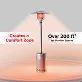 Sundara 48,000 BTU Stainless Steel Propane Standing Patio Heater with Wheels