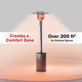 Sundara 48,000 BTU Matte Gray Propane Standing Patio Heater with Wheels