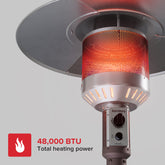 Sundara 48,000 BTU Bronze Propane Standing Patio Heater with Wheels
