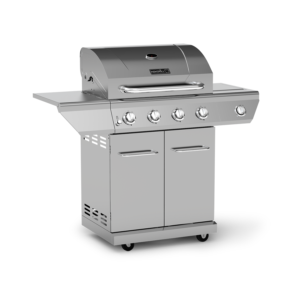 4-Burner Propane Gas Grill with Stainless Steel Side Burner