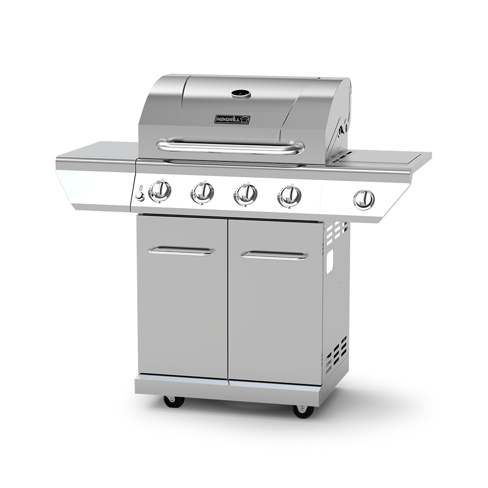 4-Burner Propane Gas Grill with Stainless Steel Side Burner