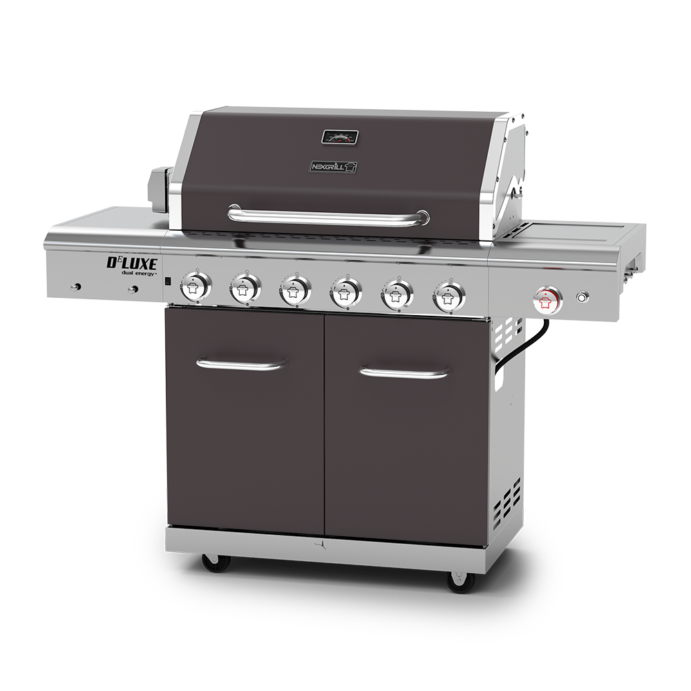 Deluxe 6-Burner Propane Gas Grill with Searing Side Burner & Rotisserie Kit