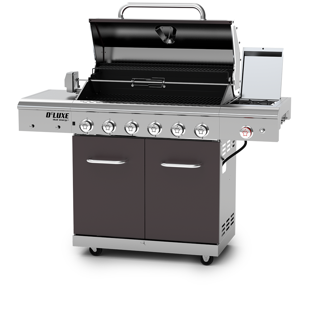 Deluxe 6-Burner Propane Gas Grill with Searing Side Burner & Rotisserie Kit