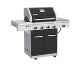 Deluxe 4-Burner Natural Gas Grill in Black with Ceramic Searing Side Burner