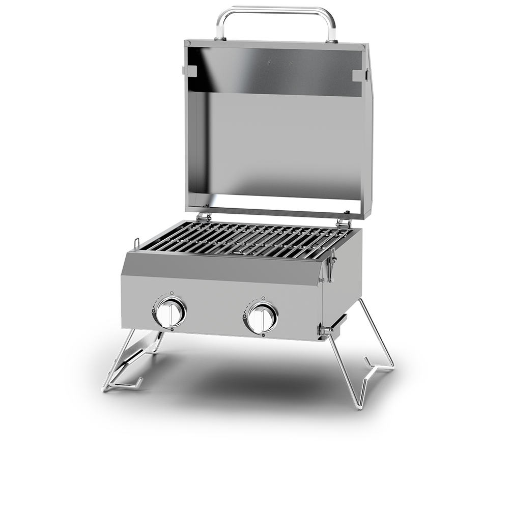 2-Burner Table Top Portable Propane Gas Grill