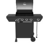 4-Burner Gas Grill in Black with Side Burner