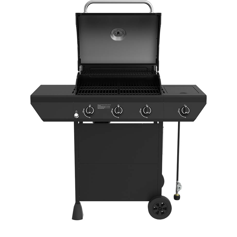 3-Burner Gas Grill in Black with Side Burner